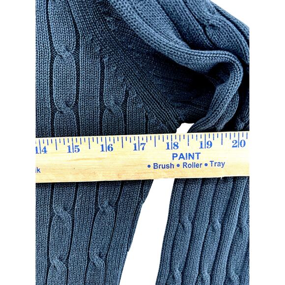 J. McLaughlin Women’s Black Cable Knit Crewneck Sweater Size Small Classic - Picture 4 of 5